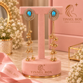 Aqua Noor – Blue Stone Statement Long Earrings