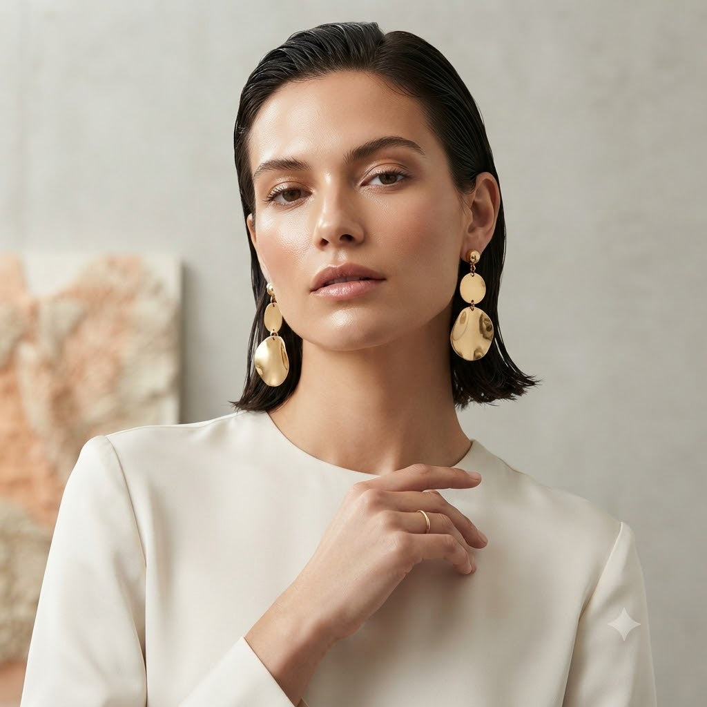 golden disc studs