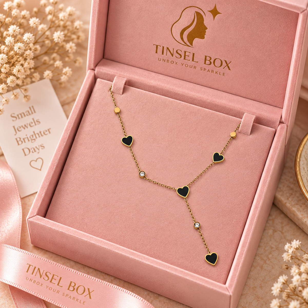 mini hear drop necklace