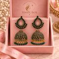 green royal jhumka bali