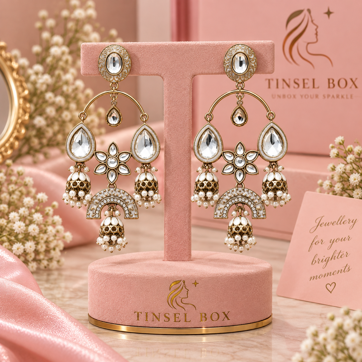 Ivory Jhumka Chandbalis