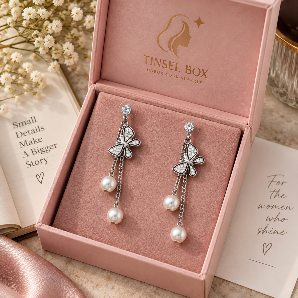 butterfly pearl dangles