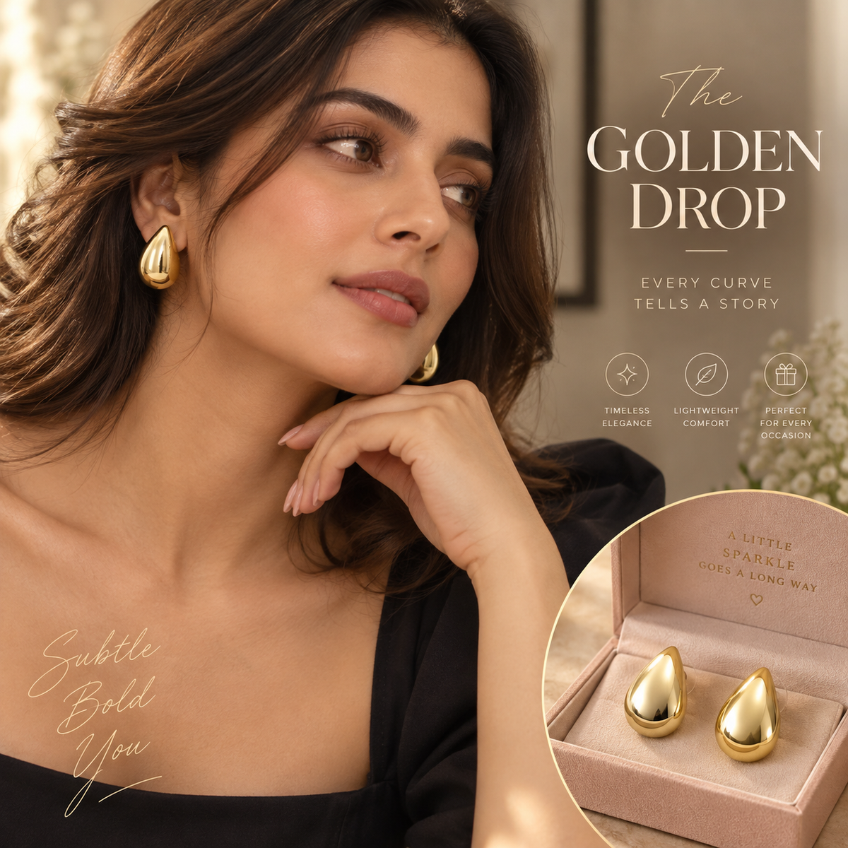 golden drop earrings