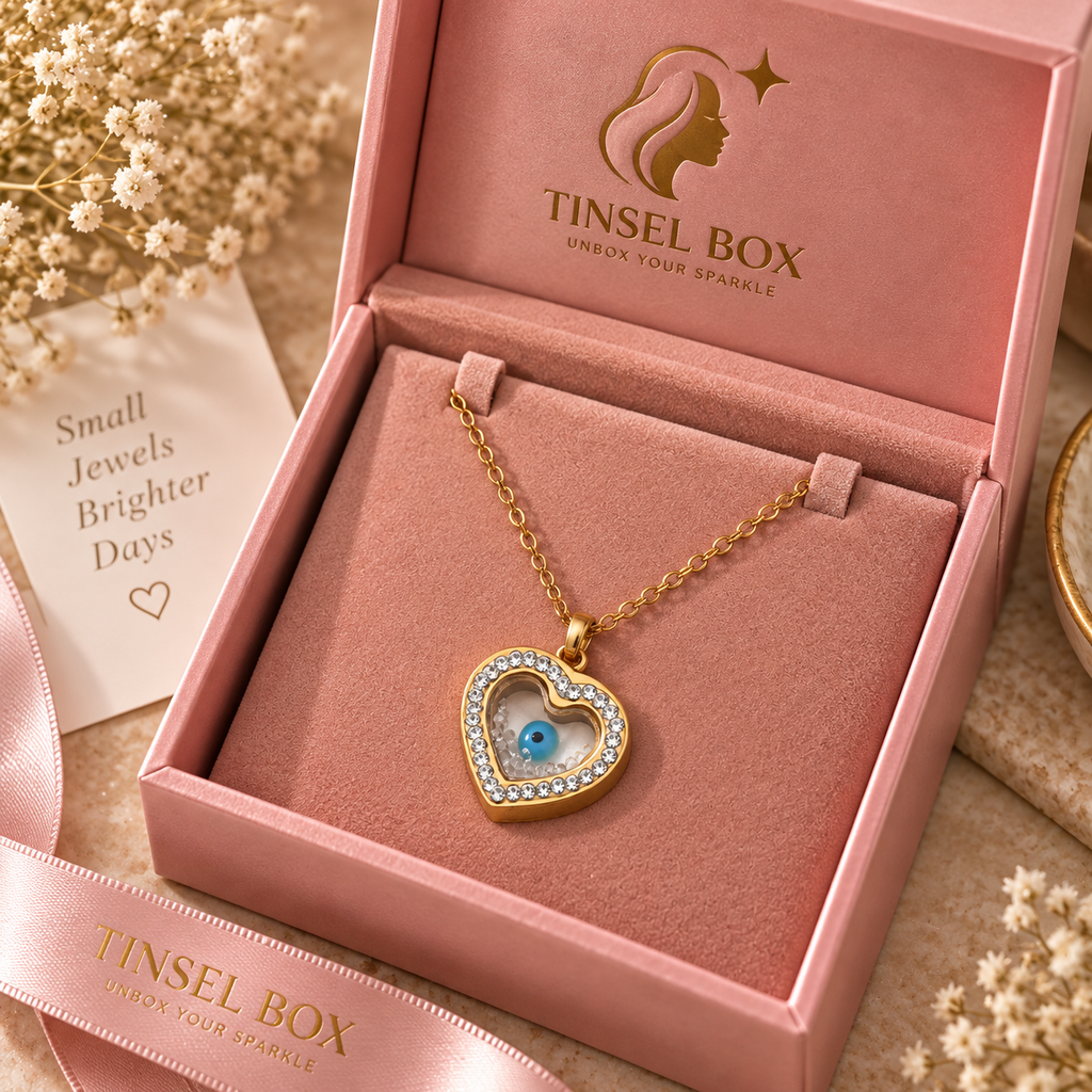 blue eyed golden necklace