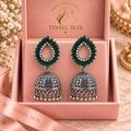silver leaf jhumkas