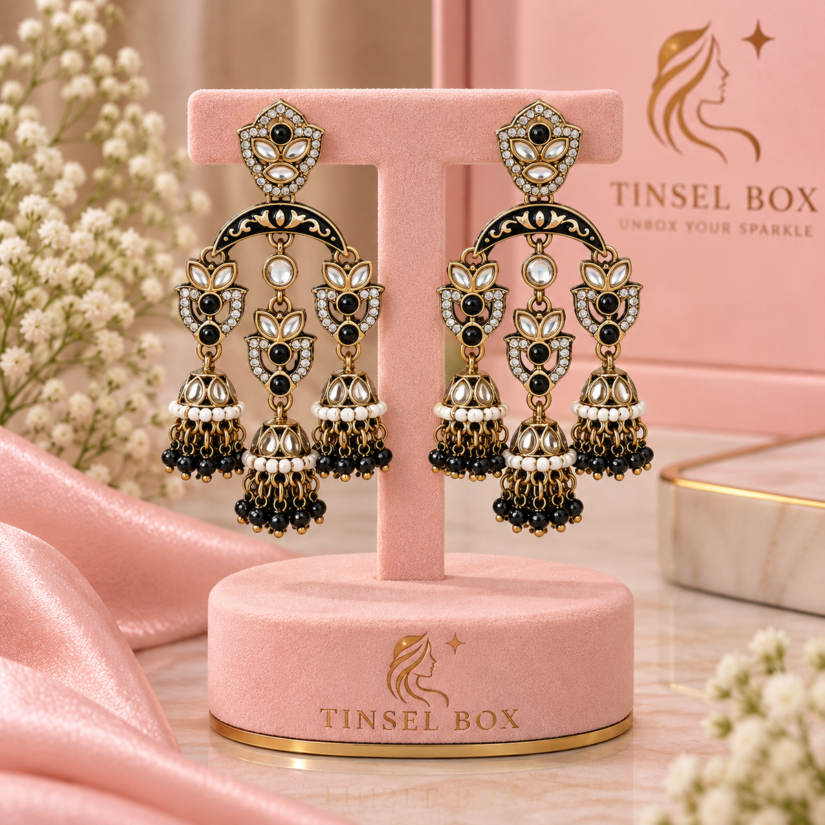 Maroon Royale Kundan Earrings