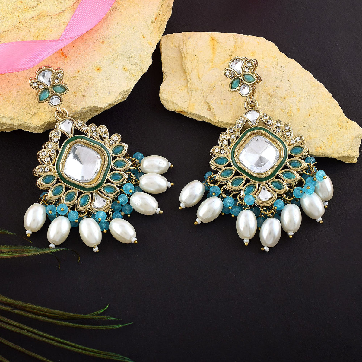 Aqua Zeenat Pearl Earrings