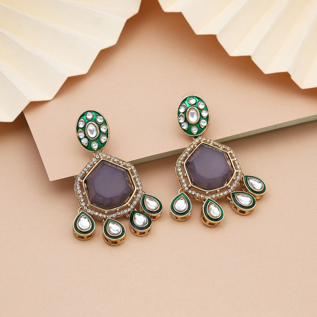 Begum Emerald Crown Drops