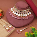 Blush Pink Kundan Choker Set with Beaded Drops  Wedding Wear