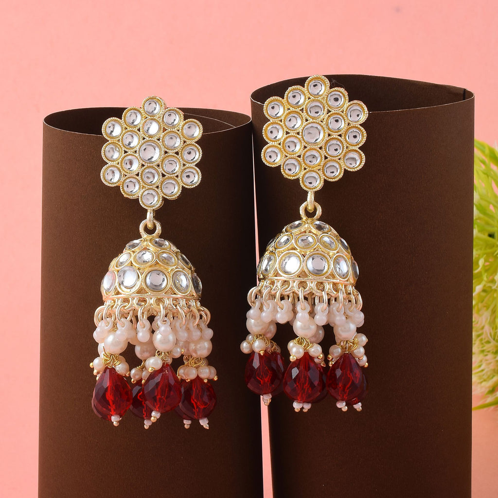 Dulhan Ruby Pearl Jhumkas