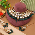 Emerald Green & Gold Kundan Choker Necklace Set