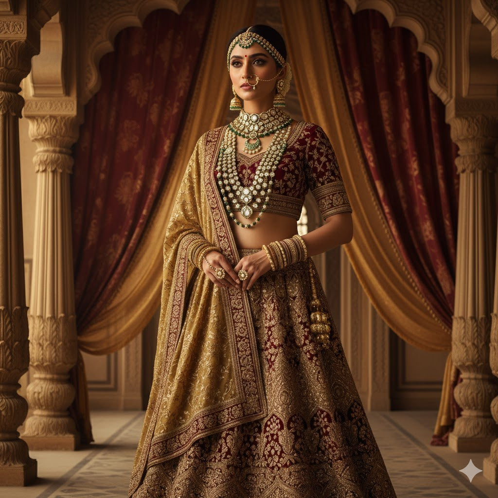 Emerald Noor – Green & White Kundan Bridal Set