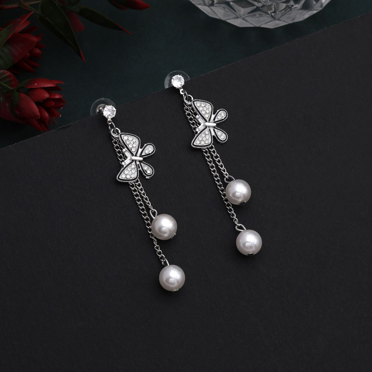 butterfly pearl dangles