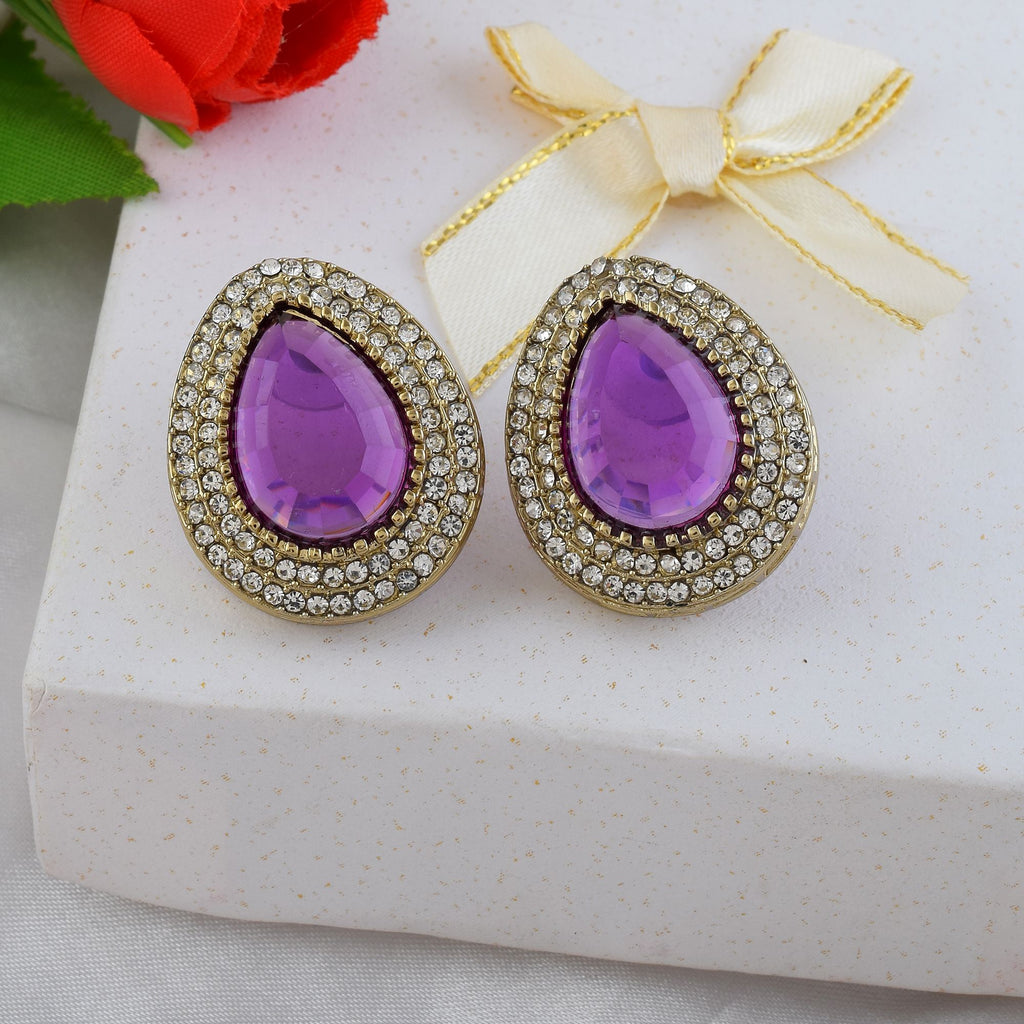 purple stone stud