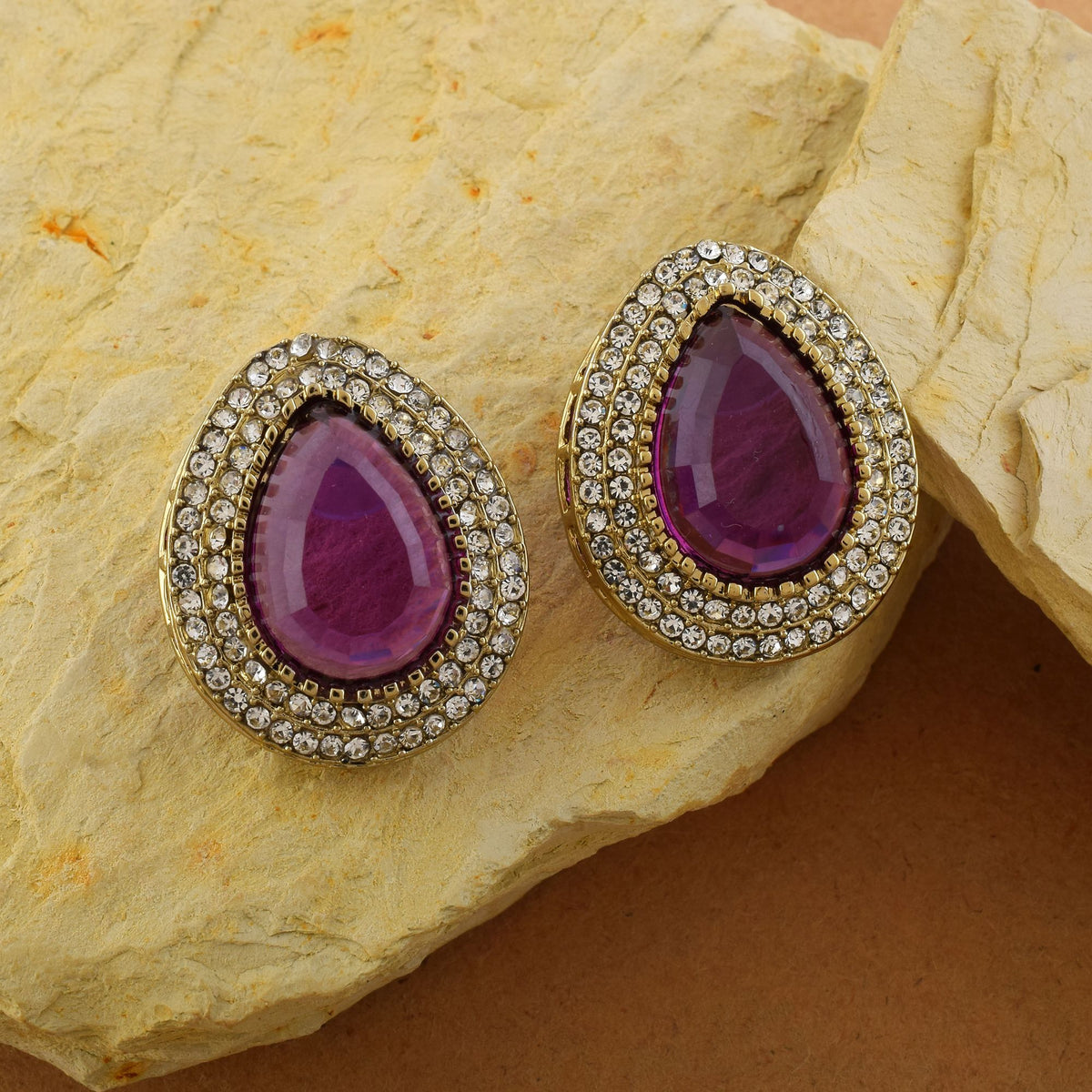 purple stone stud