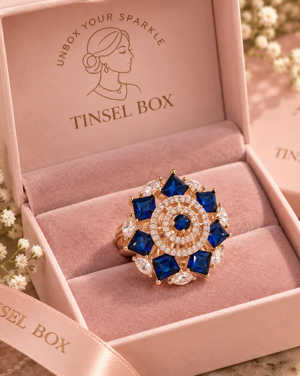 Blue stone rings