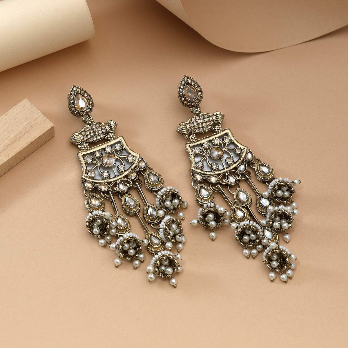 Jahanara Pearl Cascade Earrings