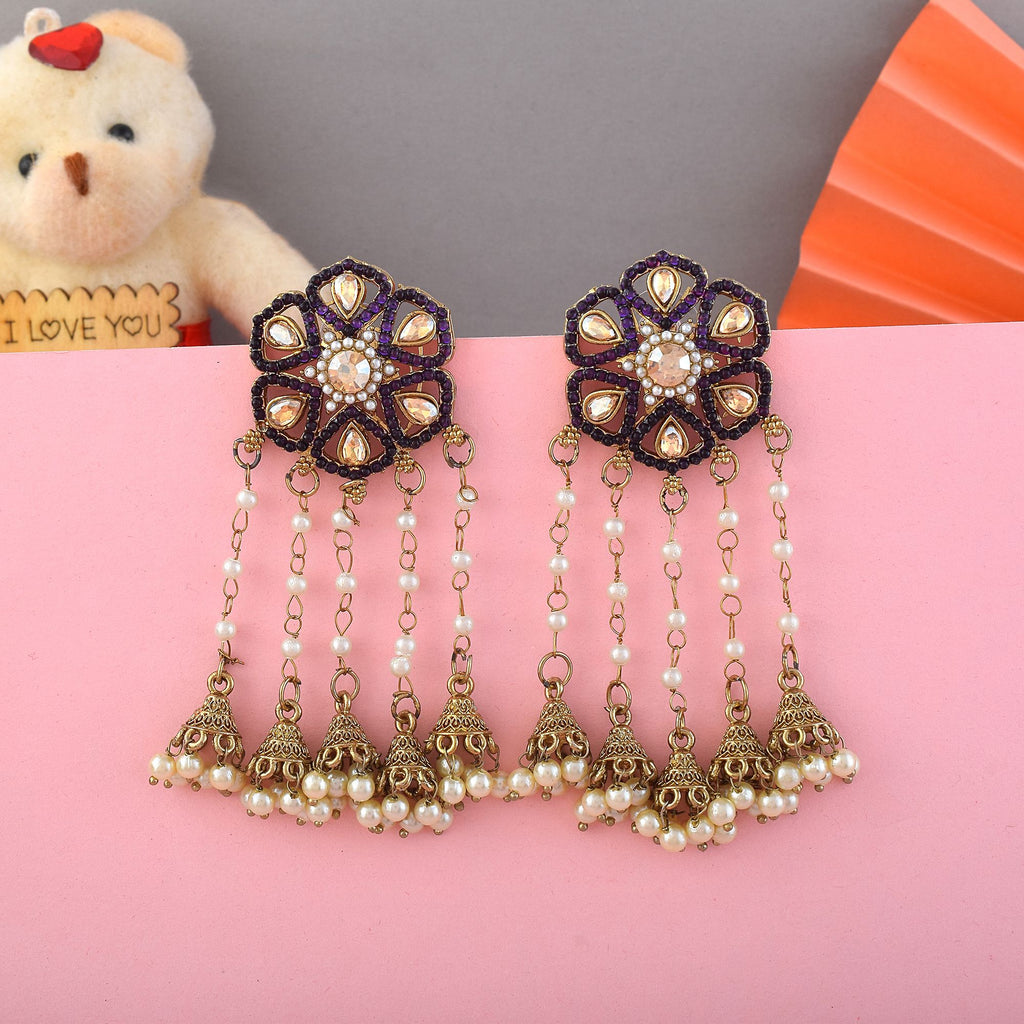 Lavender Noor Jhumkas