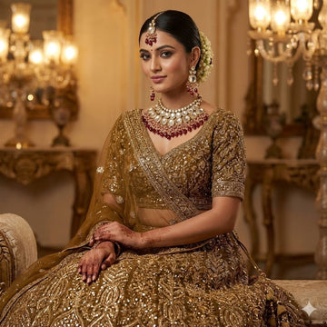 Maroon & Green Color Grand Traditional Back Side Meena Work Kundan Necklace Set For Bridal Look