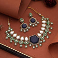 Royal Blue Kundan Bridal Necklace Set