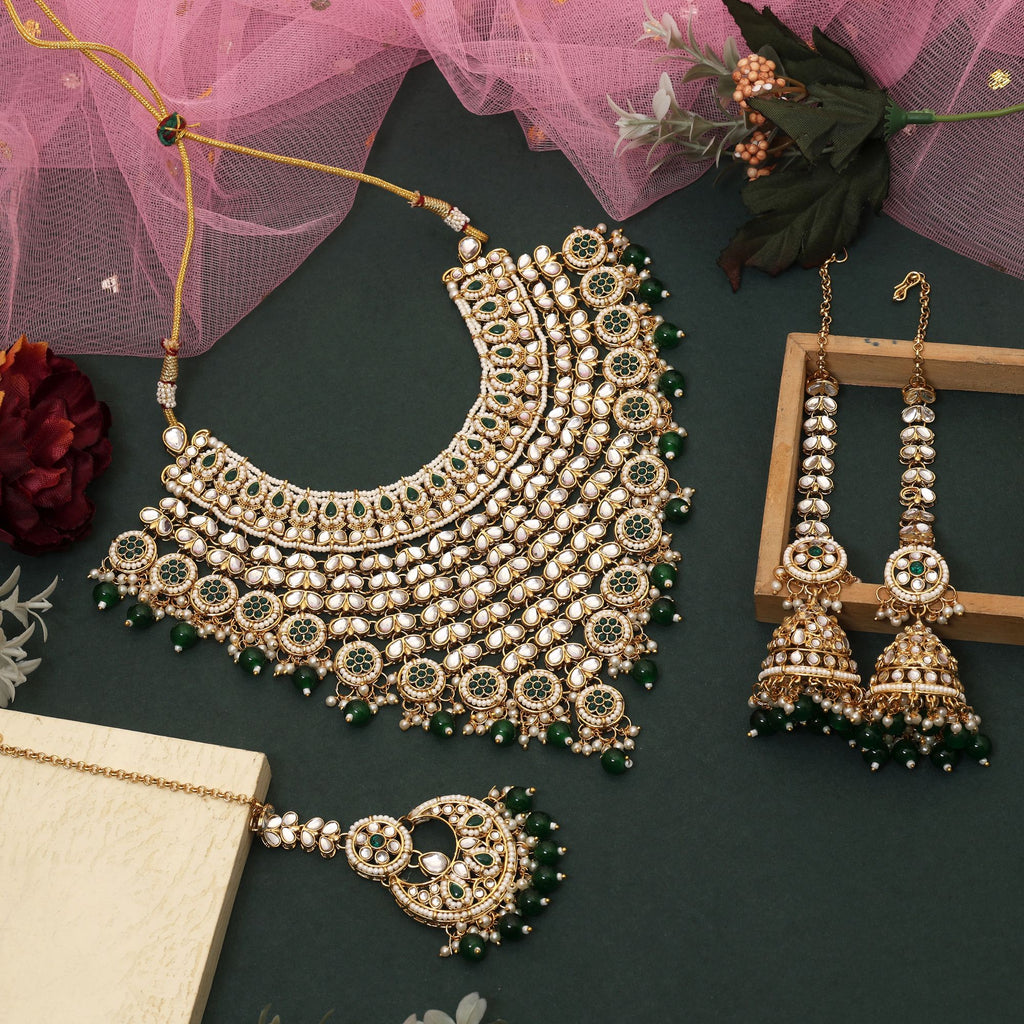 Traditional Green Kundan Choker Set