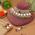 Traditional Multicolour Kundan Choker Necklace Set for Brides & Festive Occasions