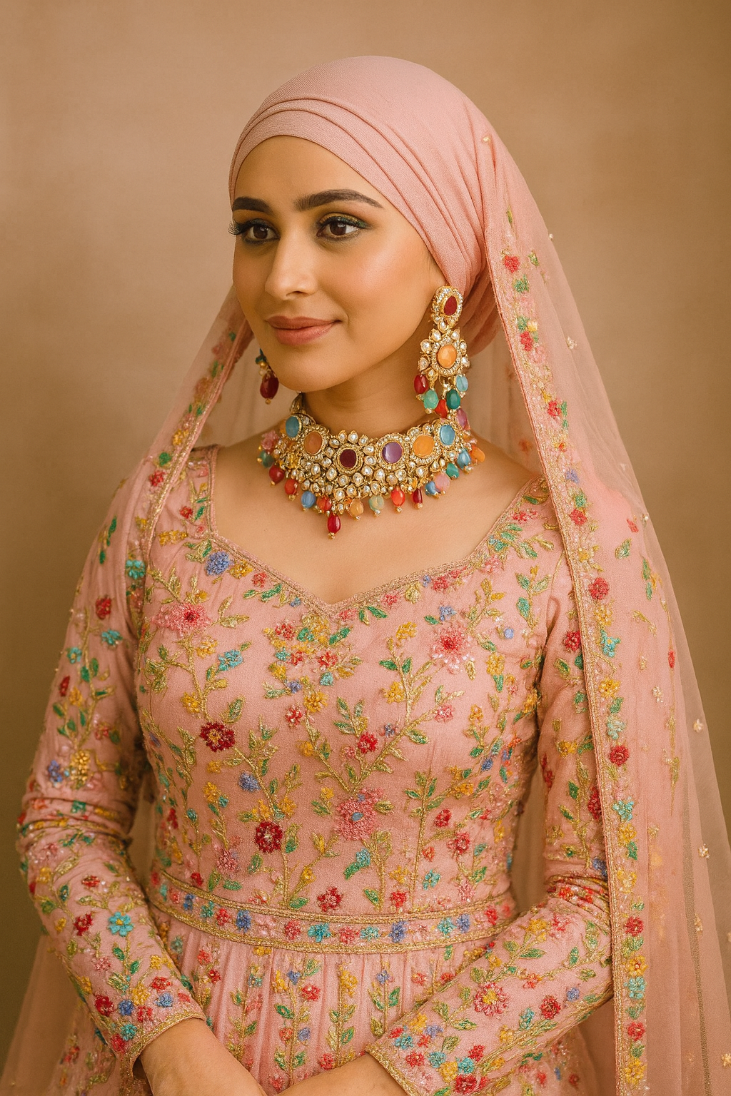 Multi Color Choker Traditional Style Back Side Meena Work Kundan Necklace Set For Bridal Wear