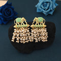 Vintage Elephant Pearl Cluster Earrings for Festive Looks