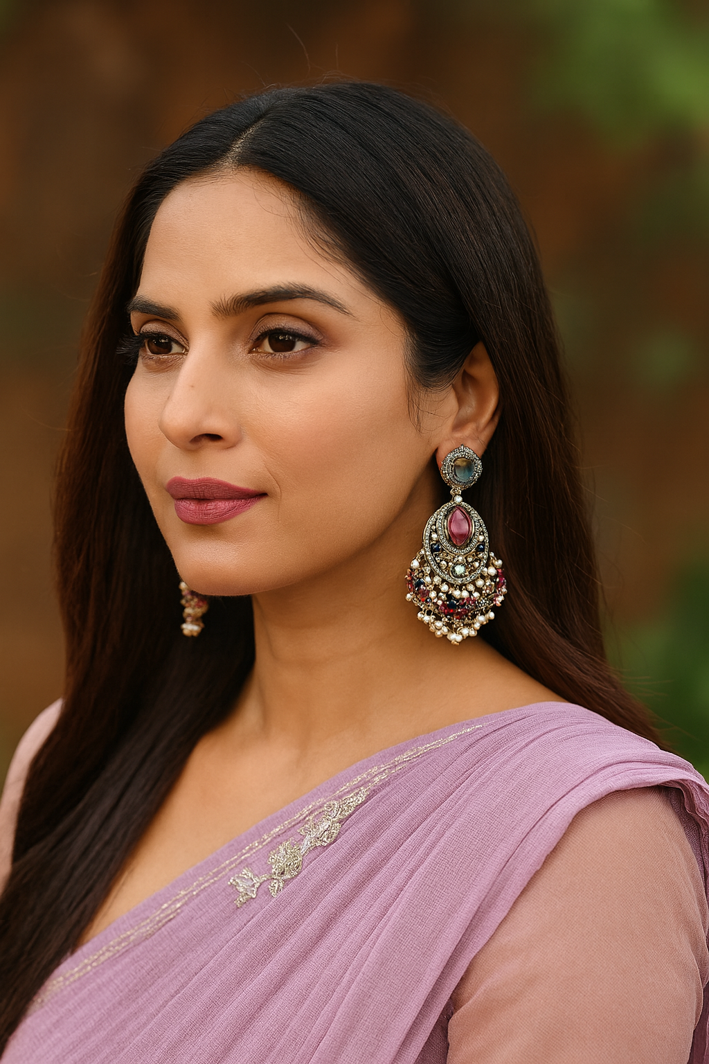 Colorful Multi Color Kundan Earrings For Party And Cultural Festive Wear