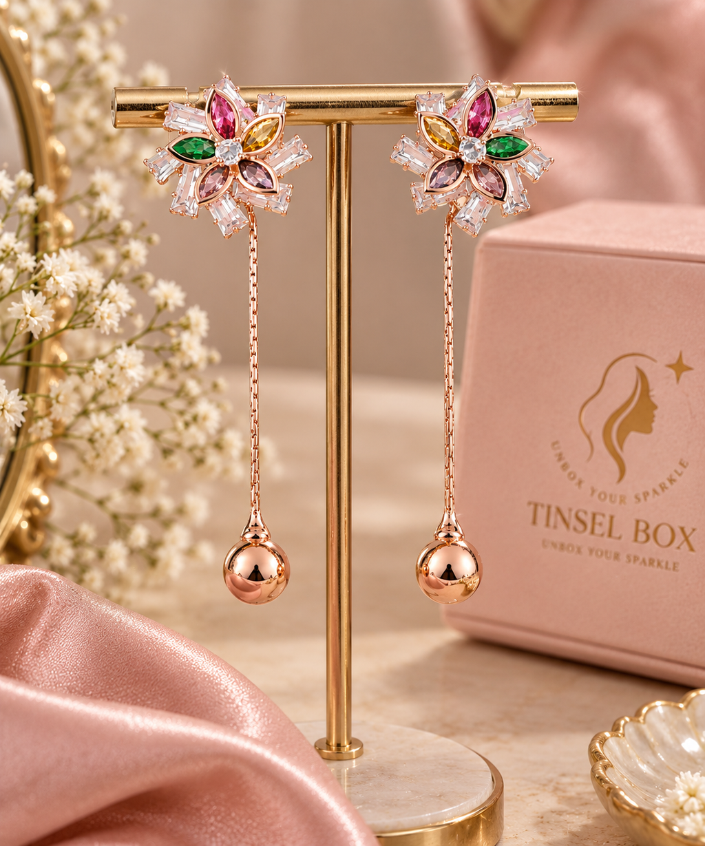 floral swing earrings