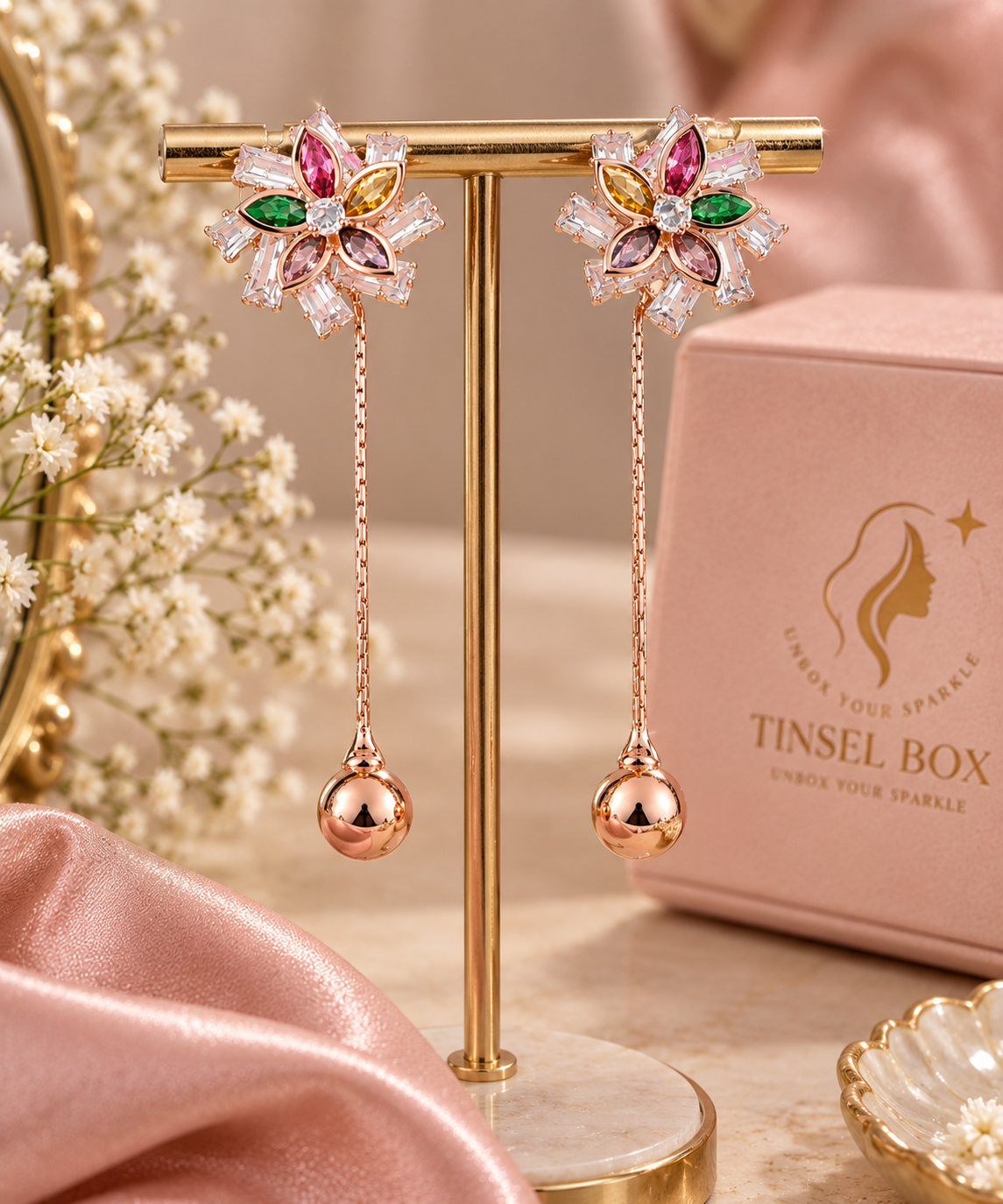 floral swing earrings