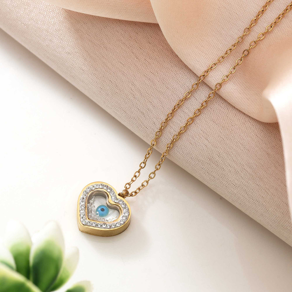 blue eyed golden necklace