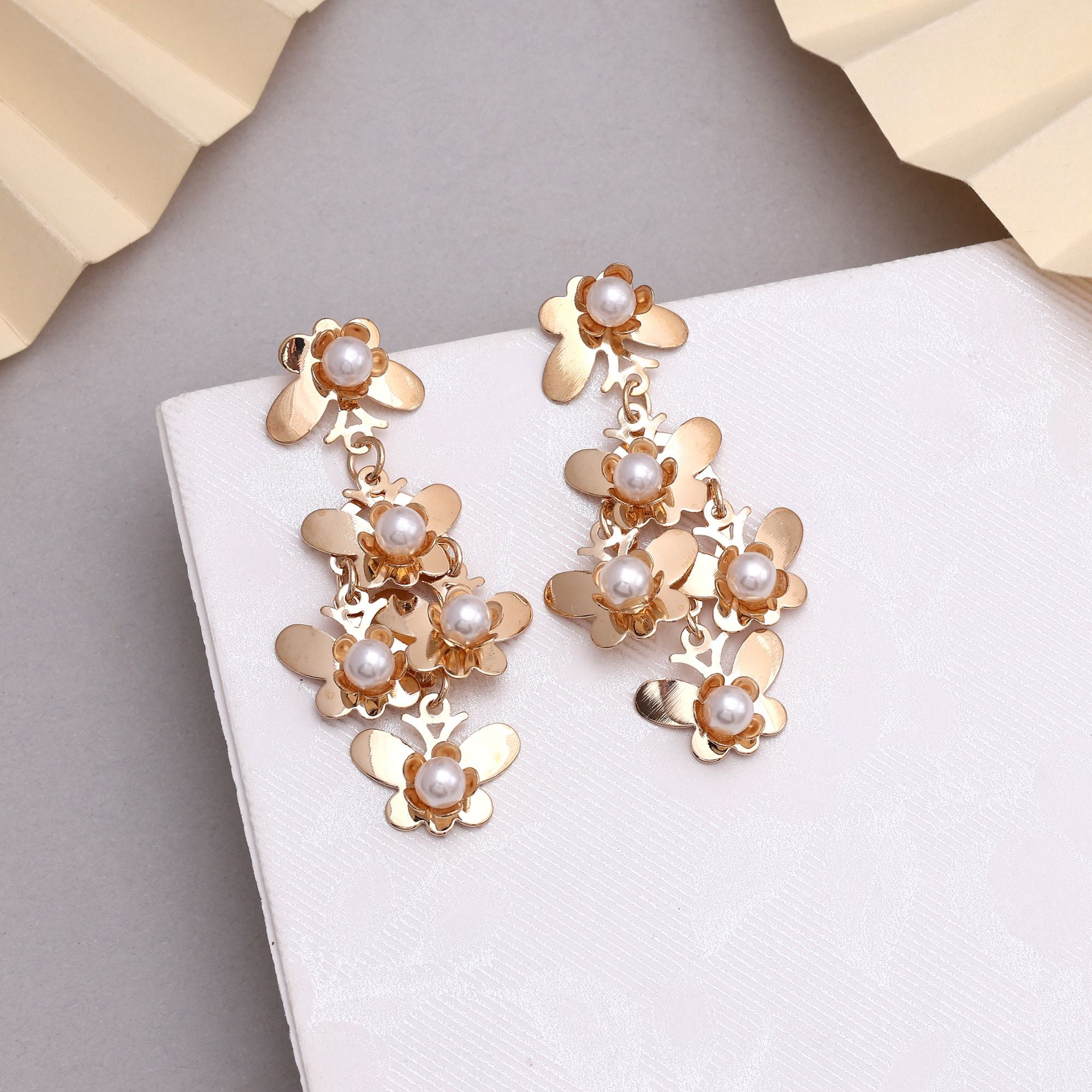 Gold Color Anti Tarnish Earrings With Premium Shine Perfect For Wedding Occasions