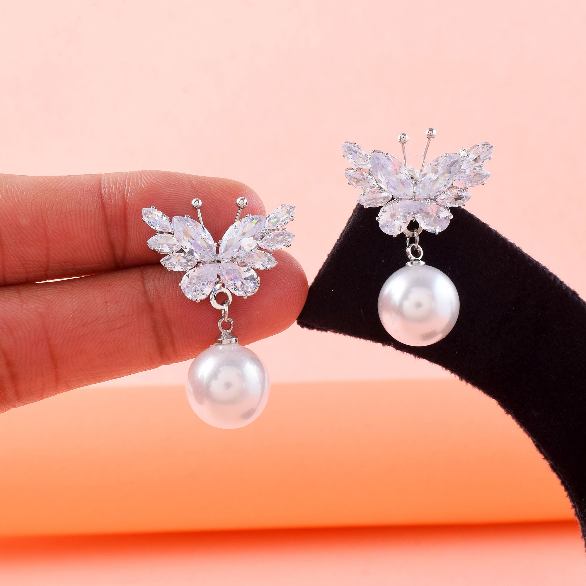Elegant White Color Anti Tarnish Earrings Designed for Festivals, Parties, and Indian Ethnic Dressing