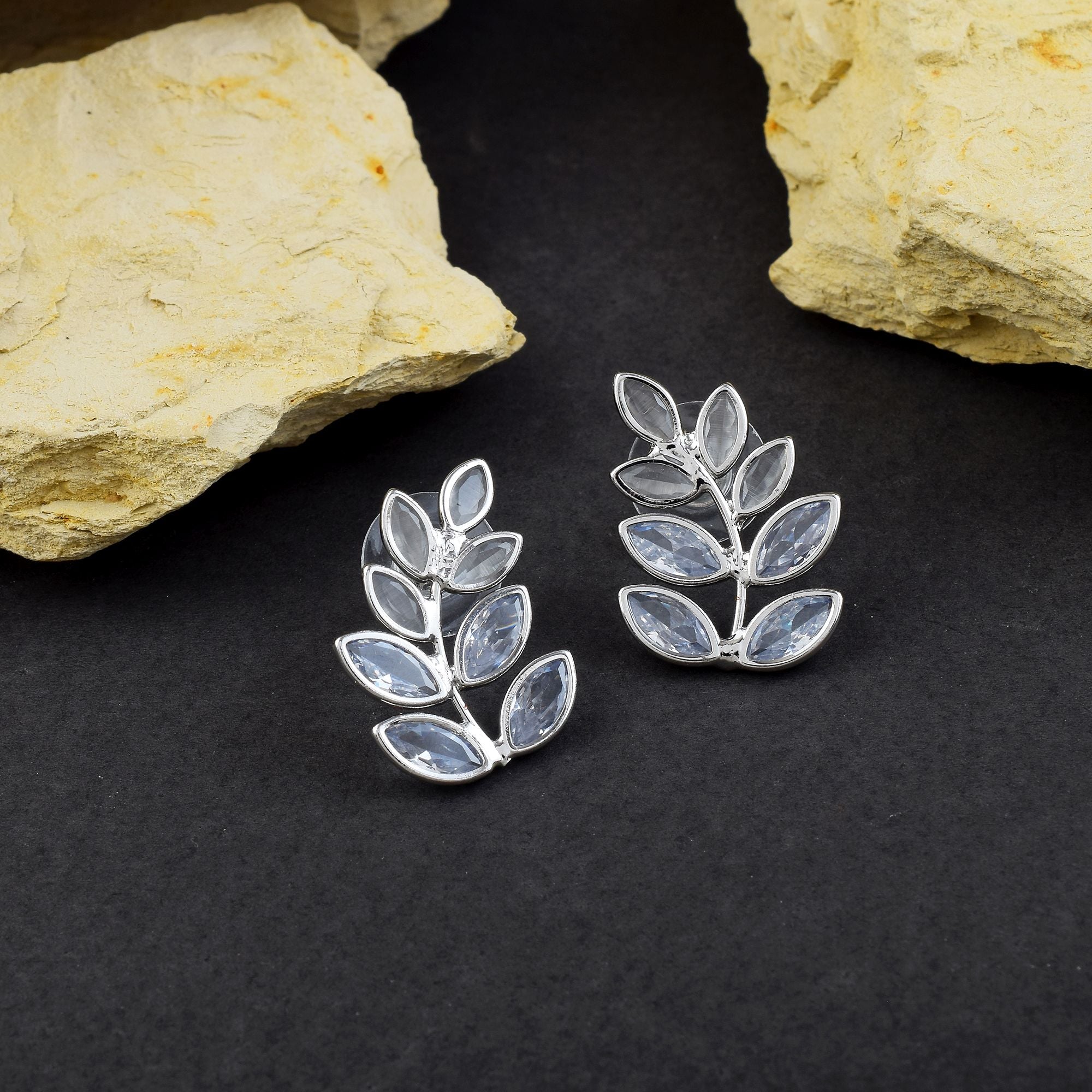 Elegant Silver Color Anti Tarnish Earrings Crafted with Traditional Detailing for Ethnic Outfits