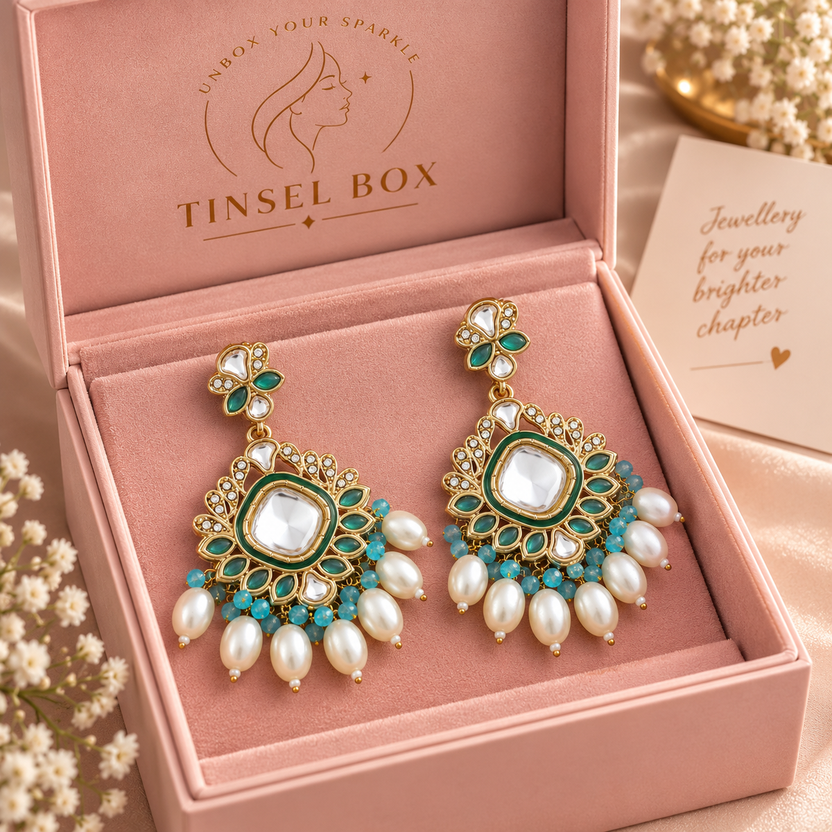 Aqua Zeenat Pearl Earrings
