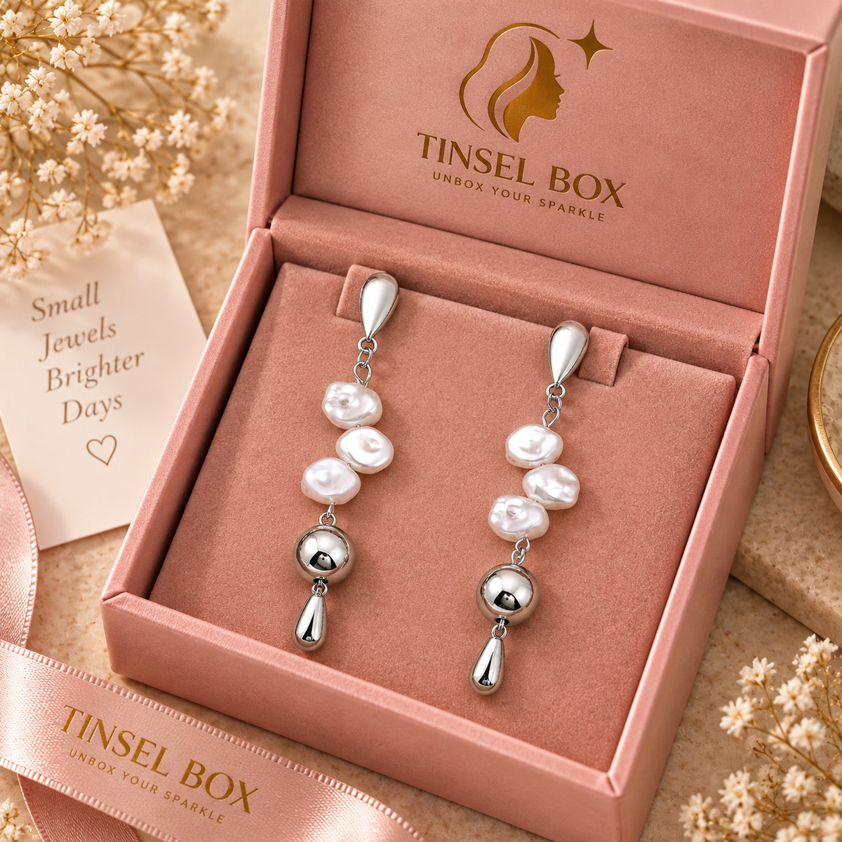 pearl drizzle earrings