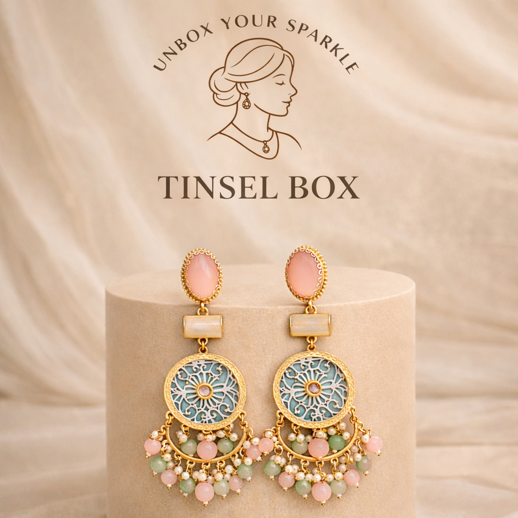 White Color Elegant Polished Designer Amrapali Earrings For Brides And Women