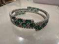 green kada set american diamond