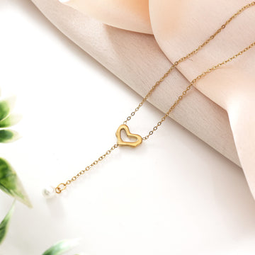 Beautiful Gold Color Stainless Steel 18K Gold Plated Anti Tarnish Necklace For Office Look
