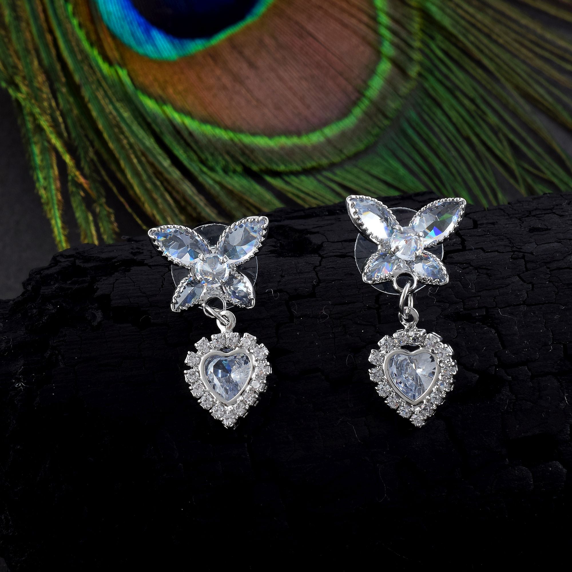 Gorgeous Silver Color Anti Tarnish Earrings Designed for Brides, Parties, and Wedding Jewelry Styling