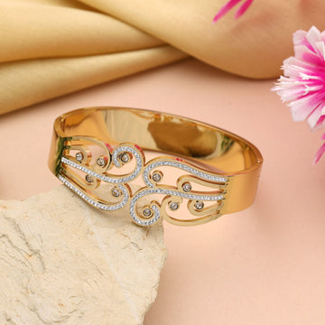 Gorgeous Gold Color Openable Anti Tarnish Bracelet With Trendy Look For Special Occasions