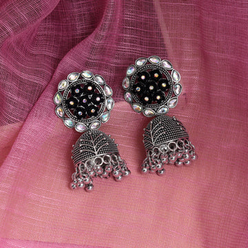 Attractive Black Color Oxidised Earrings Perfect For Womenâ€™S Festivals, Parties, And Ethnic Fashion Outfits
