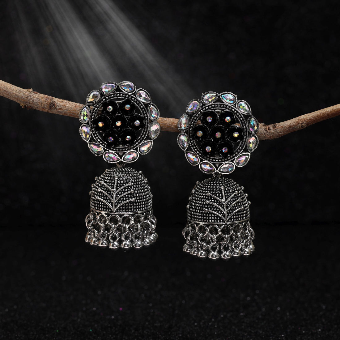 Attractive Black Color Oxidised Earrings Perfect For Womenâ€™S Festivals, Parties, And Ethnic Fashion Outfits