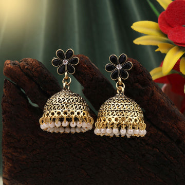 Attractive Black Color Oxidised Earrings Crafted For Cultural Events, Parties, And Womenâ€™S Fashion Jewelry