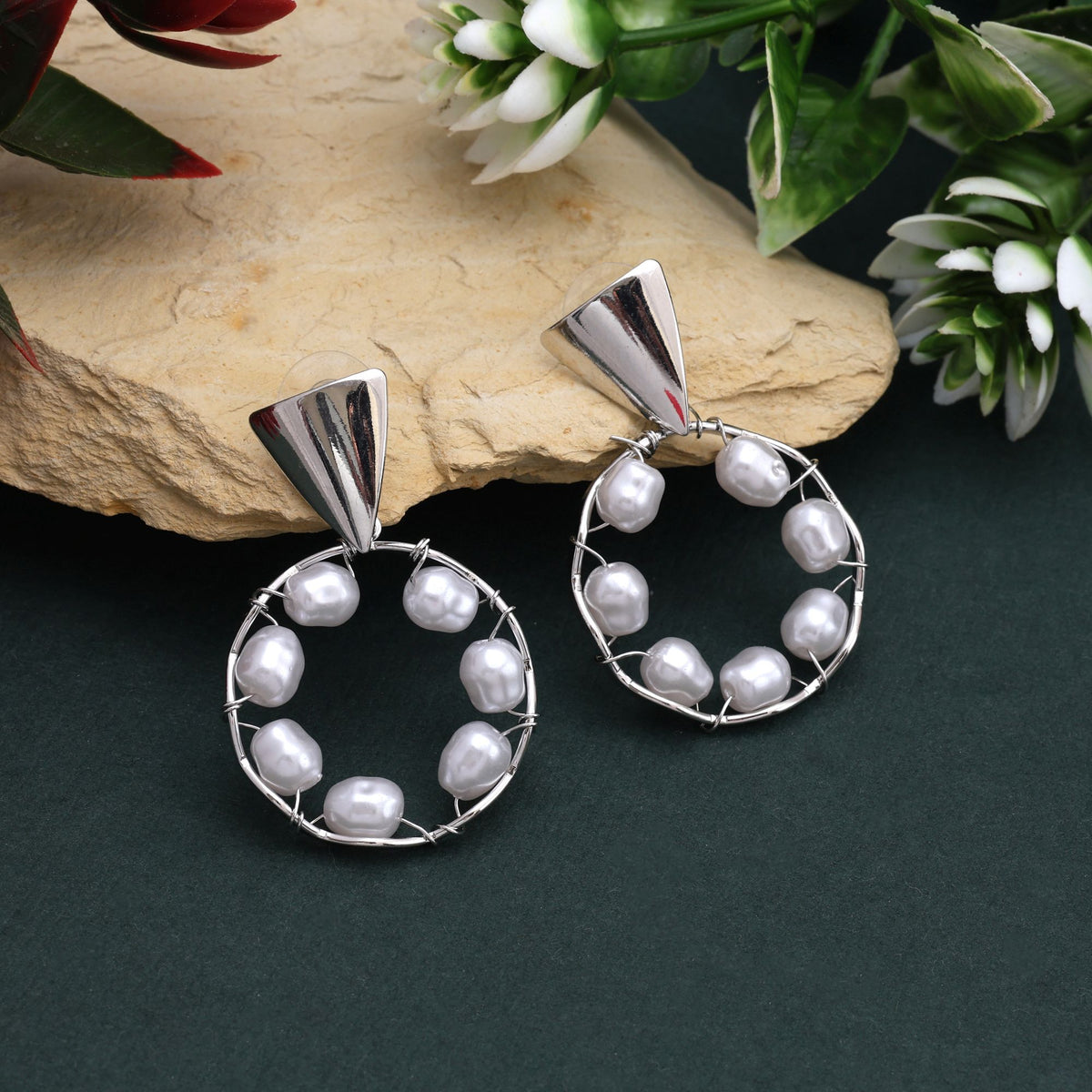 pearl orbit earrings