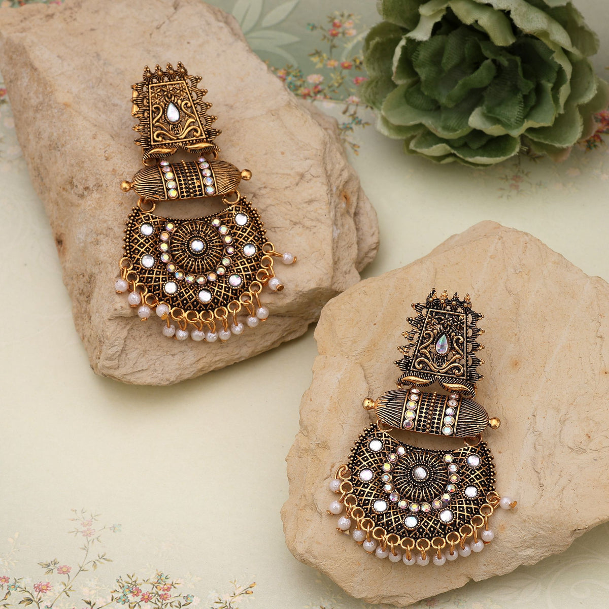 regal temple earrings