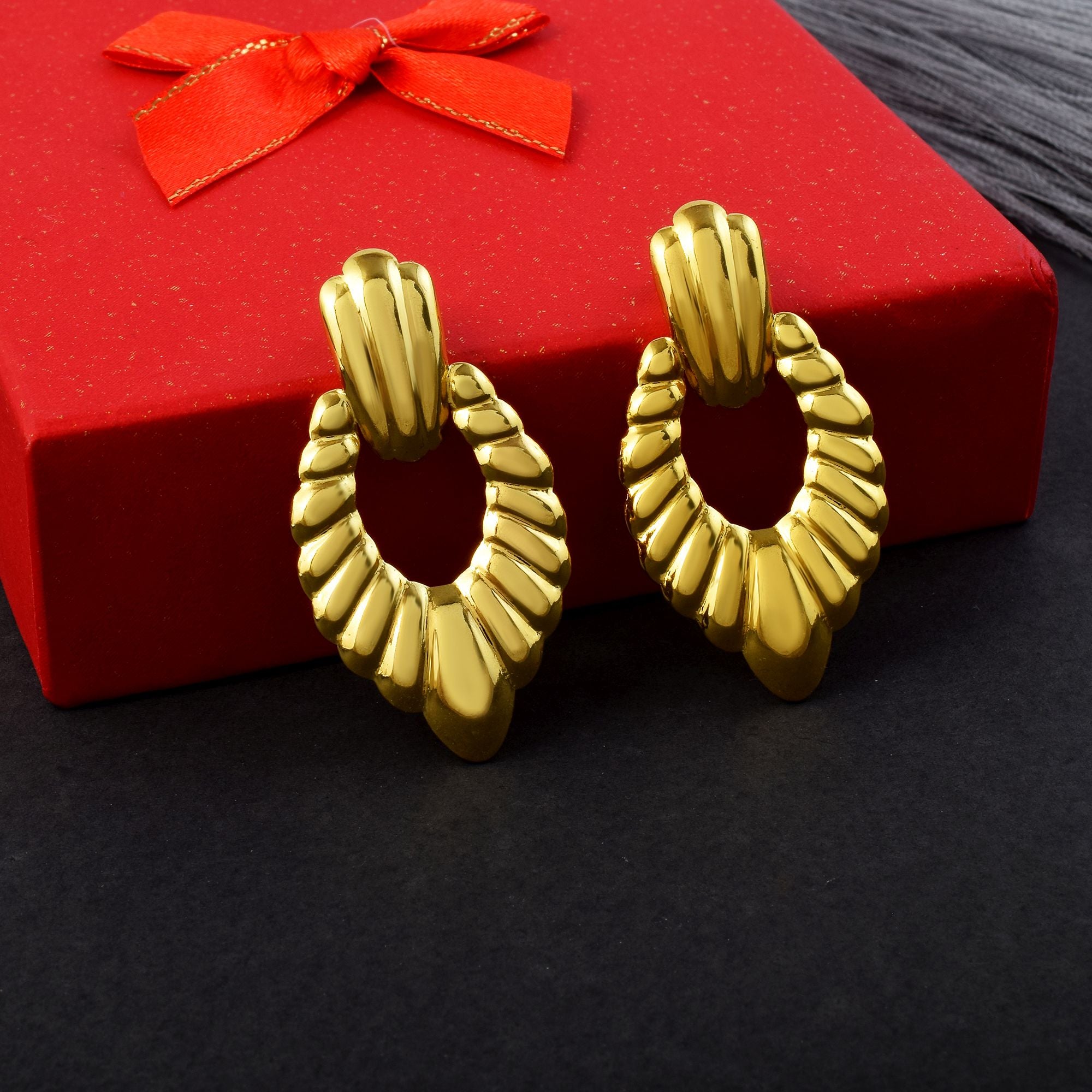 Stylish Gold Color Anti Tarnish Earrings Crafted for Brides, Festivals, and Indian Cultural Functions
