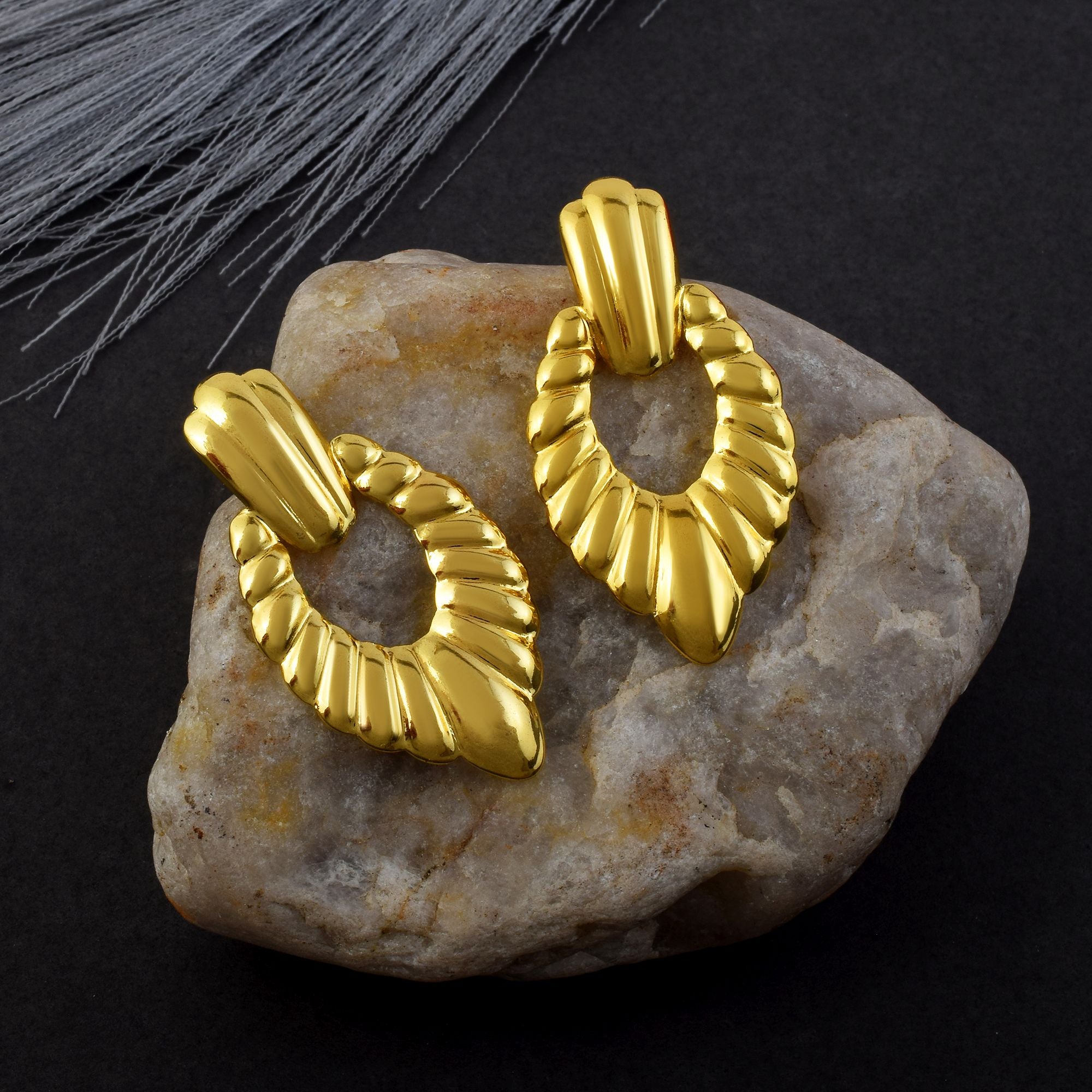 Stylish Gold Color Anti Tarnish Earrings Crafted for Brides, Festivals, and Indian Cultural Functions