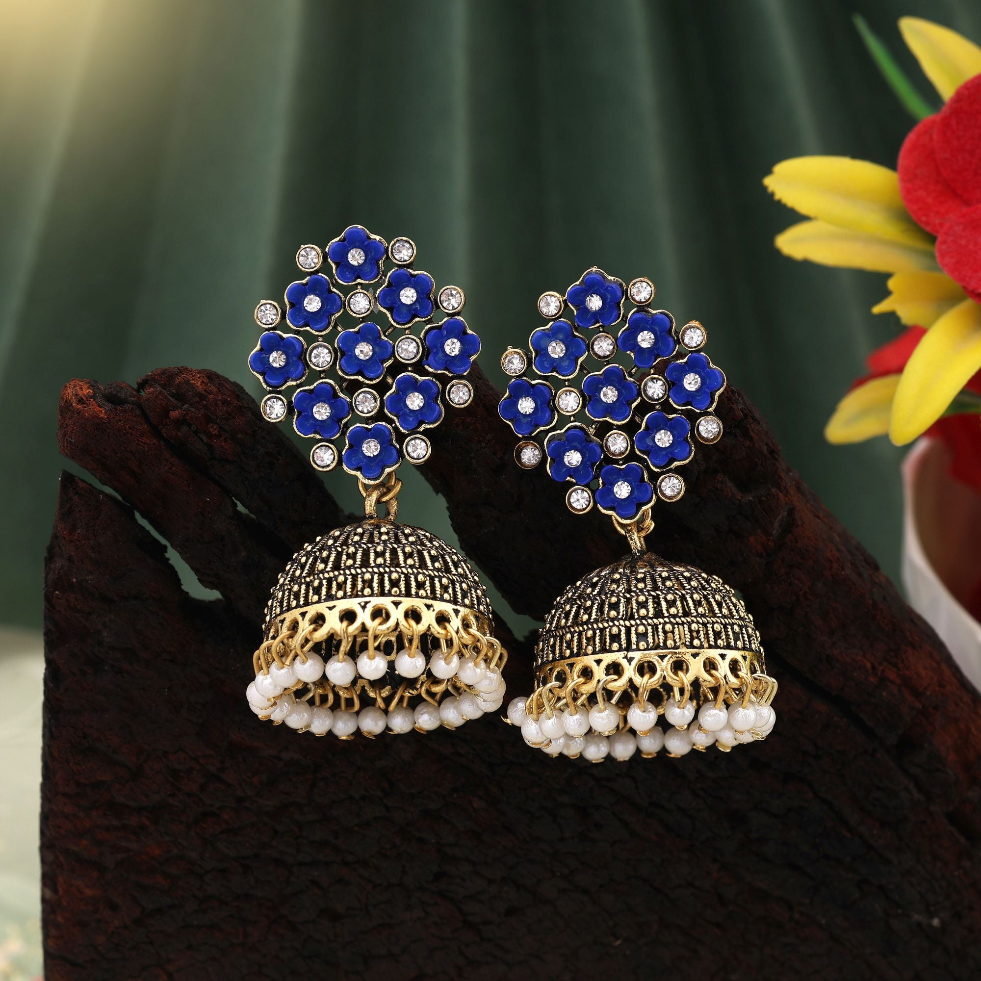 Exclusive Blue Color Oxidised Earrings Perfect For Womenâ€™S Weddings, Engagements, And Daily Wear Jewelry